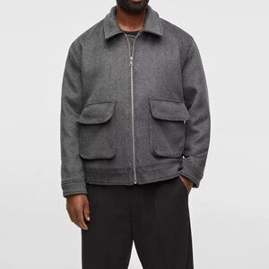 Mode of One Men's Utility Pocket Jacket Heather Onyx Size XL